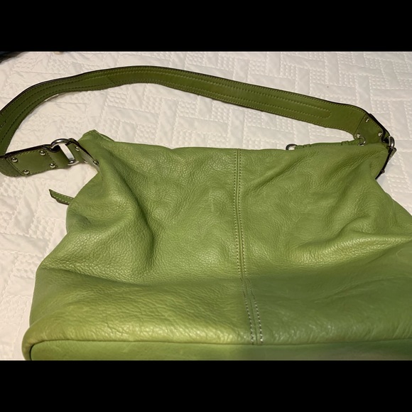 Green leather handbag - Picture 5 of 6